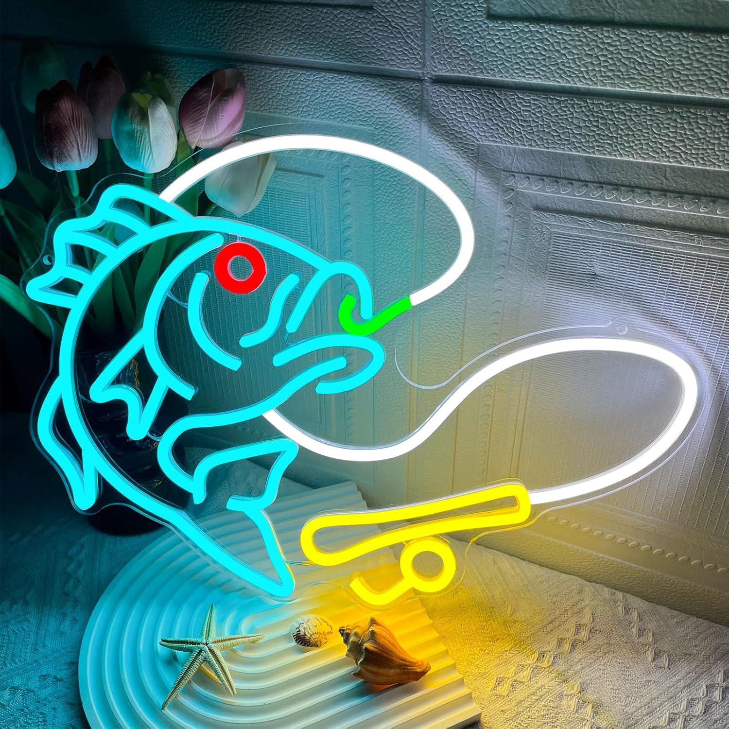 Commercial Kitchen Store - Fishing Neon Sign USB Dimmable Fishing