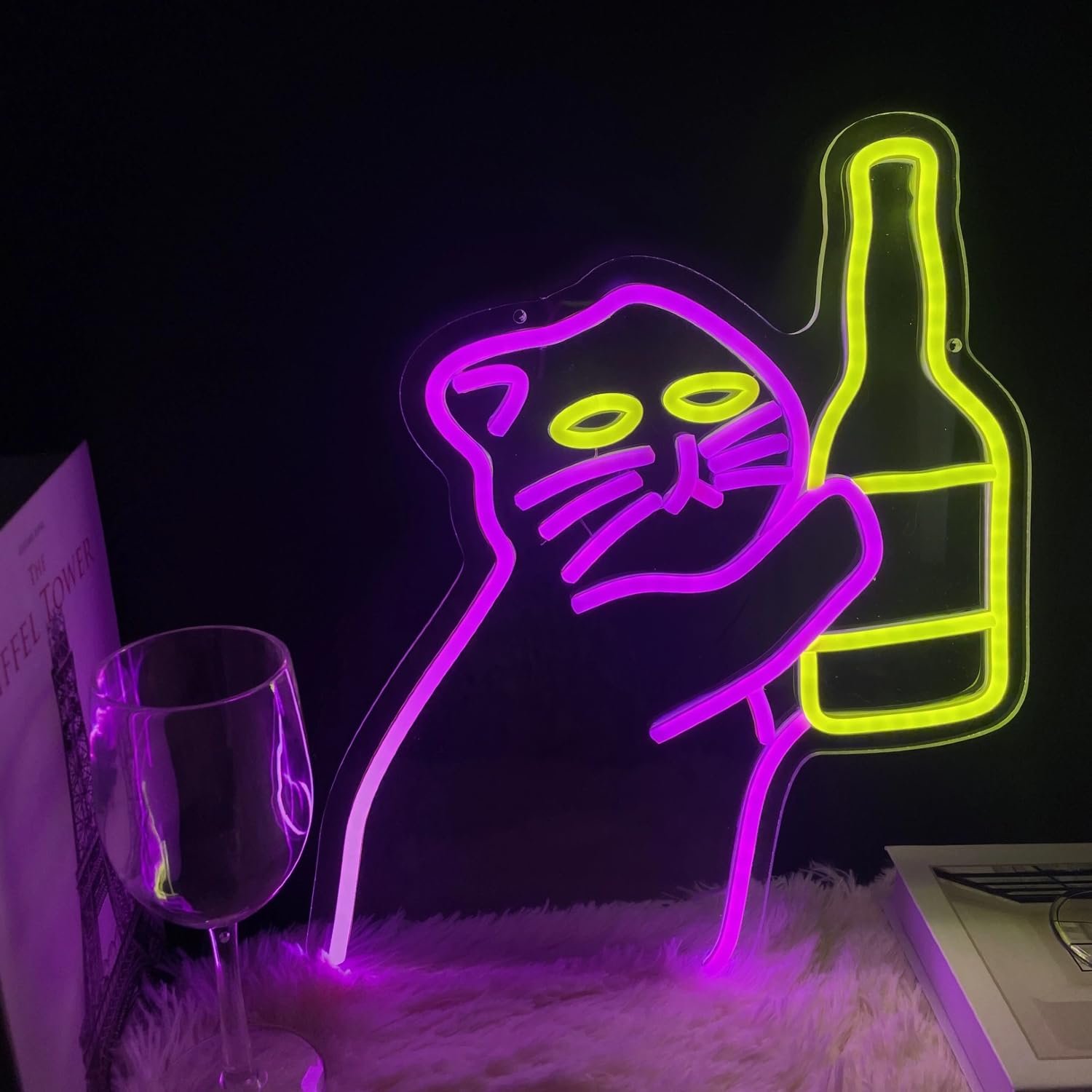 Commercial Kitchen Store - Cat Bottle Neon Sign for Funny