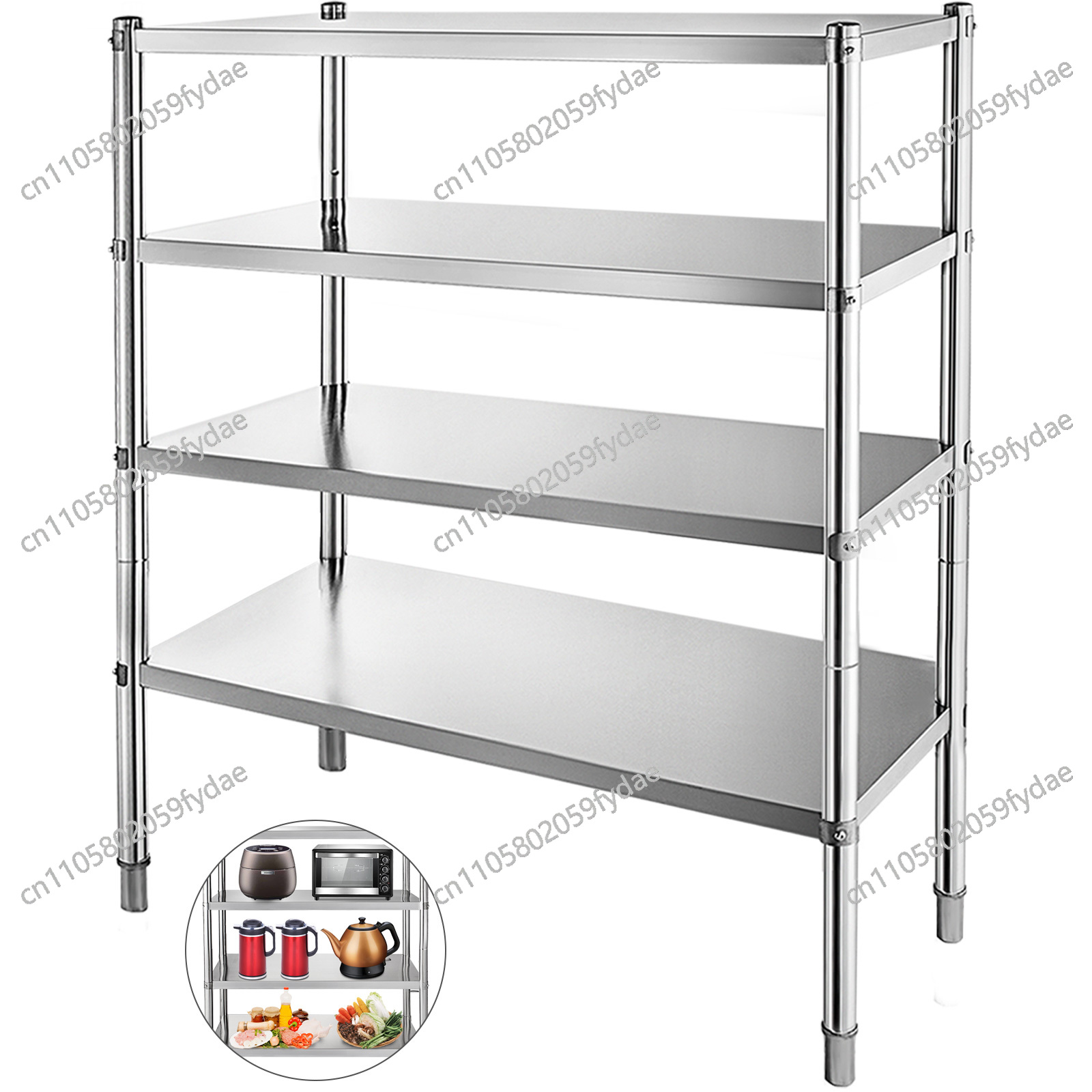 Commercial Kitchen Store - For 4-Tier Stainless Steel Commercial Storage