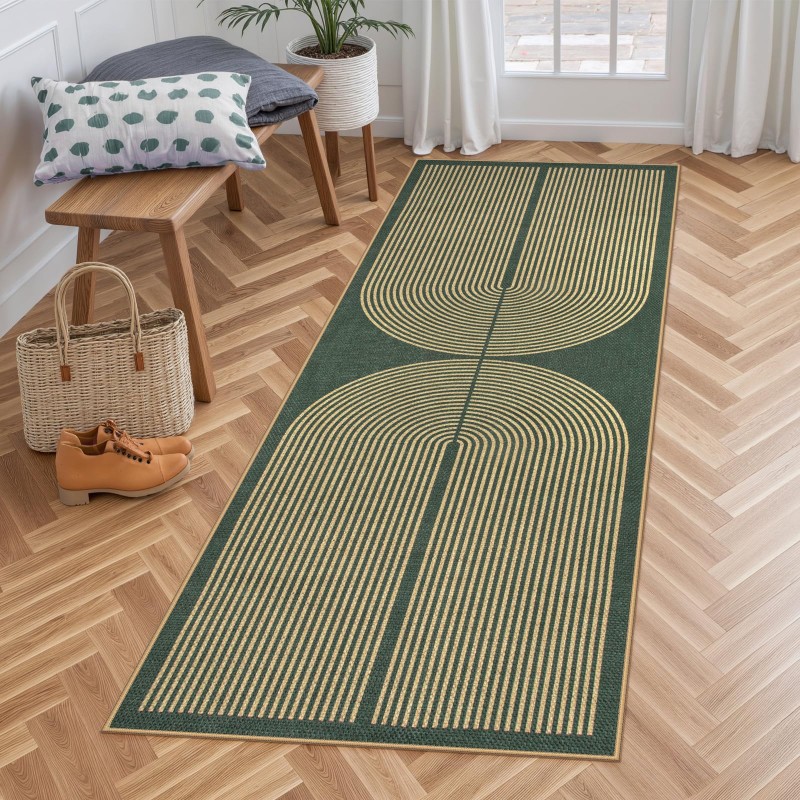 Art Deco Runner Rug Green Back - đánh giá và giá Commercial Kitchen Background