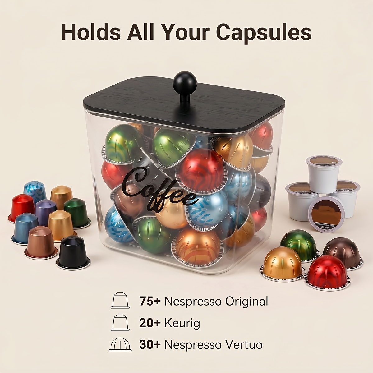 Coffee Pod Holder with Lids Pl - đánh giá và giá Commercial Kitchen Organiser