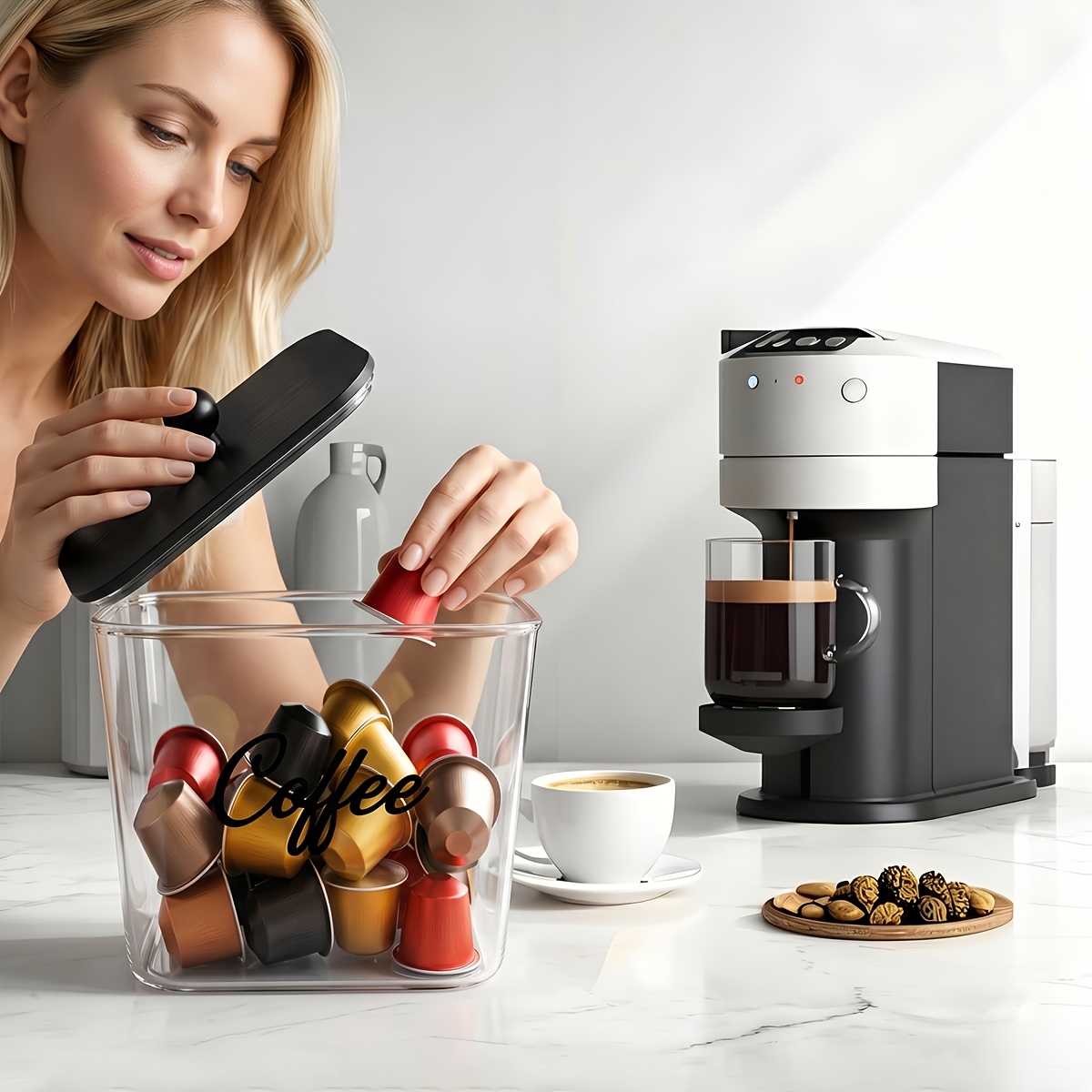 Coffee Pod Holder with Lids Pl - đánh giá và giá Commercial Kitchen Organiser