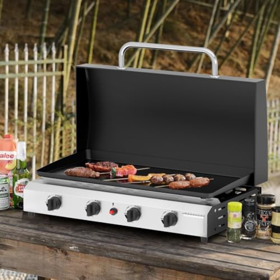 4 Burner Gas Griddle with Lid- - đánh giá và giá Electric Griddle Flat Top