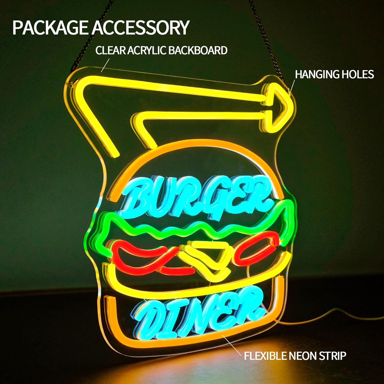 Burger Neon Sign Bussiness Art - đánh giá và giá Commercial Kitchen Store