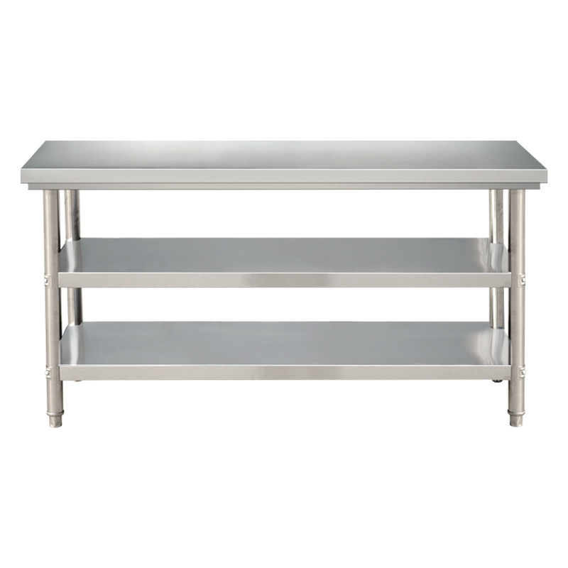 Stainless Steel Double Layer W - đánh giá và giá Commercial Kitchen Bench