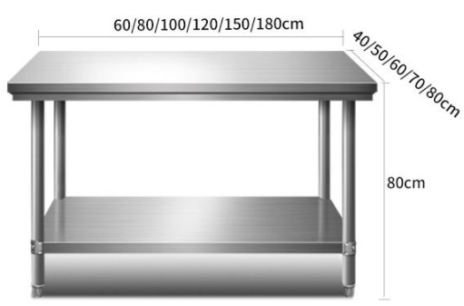 Stainless Steel Double Layer W - đánh giá và giá Commercial Kitchen Bench